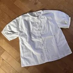 ホワイトコットンシャツ バルーンスリーブ