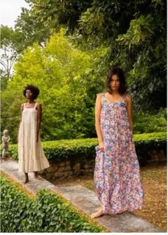 新品 ユナイテッドアローズ FRNCH フラワープリント リボンワンピース