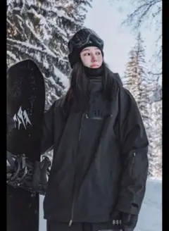 ブラック マウンテンパーカー フード付き