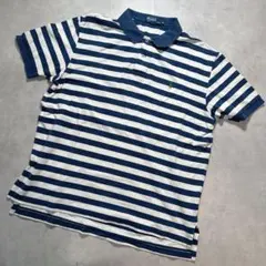 Polo by Ralph Lauren ポロシャツ ボーダー XL 刺繍ロゴ.