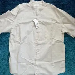 リネンコットン スタンドカラーシャツ 半袖