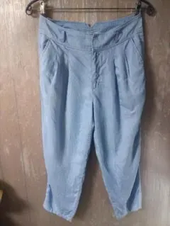 6300_M_デニム風パンツ_薄手ライトブルーナチュラルダメージデニム風ストレッのサムネイル