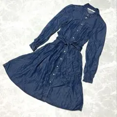 カルバンクラインジーンズ Aライン デニムシャツワンピース 薄手 XS スリム