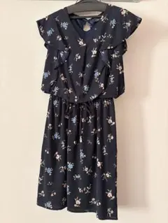 【美品】Fabulous Angela ワンピース　花柄　ネイビー