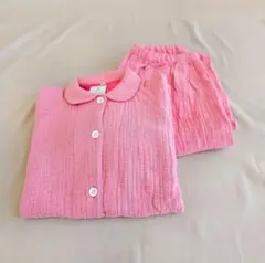 パジャマ 綿100 長袖 L 新品 ピンク 授乳 子育て レディース ナチュラル