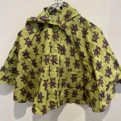 motherways クマ柄フード付きベビーレインポンチョ