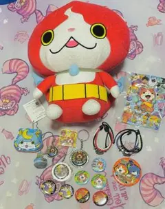 妖怪ウォッチ　ジバニャン ぬいぐるみ　バッチ　メタルキーホルダー