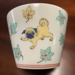 パグ柄 蕎麦猪口　陶器