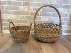 【salut! 】ラタンバスケット　2つセットのサムネイル