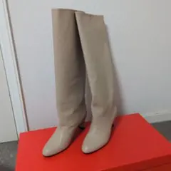 REMME ベージュ レザー ロングブーツ
