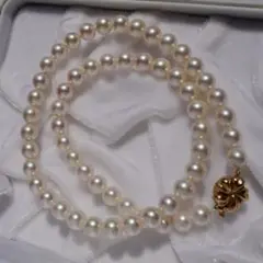 あこや真珠　本真珠　越物　花珠　極上オーロラ　7.4-7.1mm K18