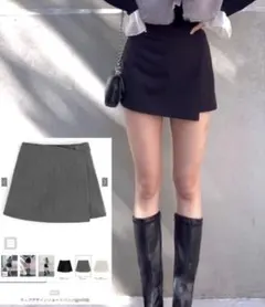 ラップデザインショートパンツ ブラックのサムネイル