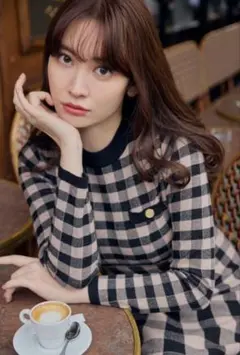 Her lip to Plaid Jacquard knit dress
