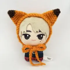 ぬいぐるみ用 帽子 きつね耳 狐 ハンドメイド 編み物 ぬい活 オレンジ