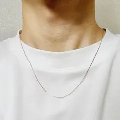 シルバー925 チェーンネックレス ベネチアン 50cm 華奢 ピンクゴールド