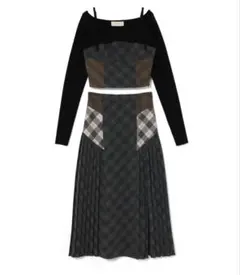 andmary Emma check set up gray S