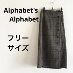 【mi-m様専用】アルファベットアルファベット チェック ロングスカート 秋冬