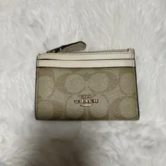 COACH ベージュ カードケース コインケース