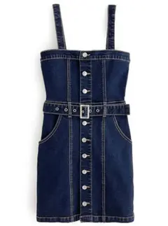 グレイル/ベルト付きデニムミニジャンパースカート