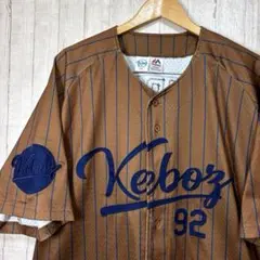 【コラボ】希少 ケボズ×マジェスティック ゲームシャツ ワッペン ロゴ 刺繍