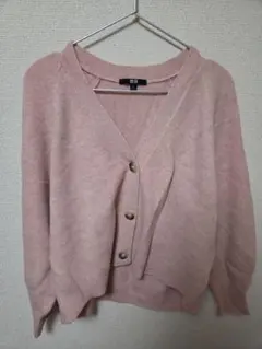 ユニクロ カーディガン レディース ピンク ニット　XL
