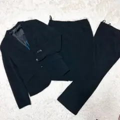 手洗い可☆13AR 伸縮性 ブラック スーツ 3点セット イオン トップバリュ