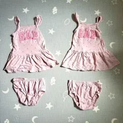 ★babyGAPロゴワンピース size70 双子コーデ