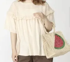 新品タグ付き サマンサモスモスオーバーレースフリルカットソー