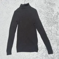 UNIQLO メリノリブタートルネックセータートップス長袖［S］ダークブラウン