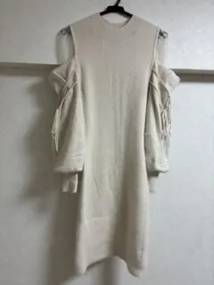 【中古品】　snidel　スナイデル　シースルーショルダーミニニットワンピース