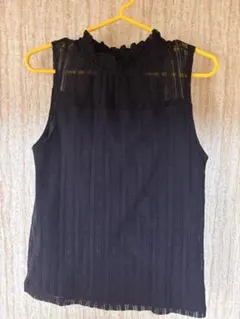 フリルネック レース タンクトップ 2色セット