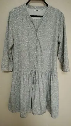 【ユニクロ】ワンピース★Lサイズ★七分袖★コットン100%★花柄★UNIQLO★