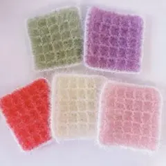 ハンドメイド スセミ エコたわし 韓国たわし パステルカラー ワッフル 編み物のサムネイル