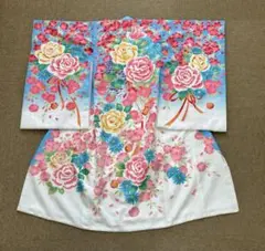 産着　お宮参り　女児　水色