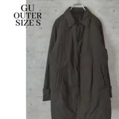 GU ステンカラー 中綿ジャケット カーキ S