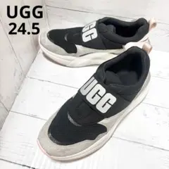 UGG アグ　LA FLEX スリッポン　スニーカー　黒×ピンク　24.5のサムネイル