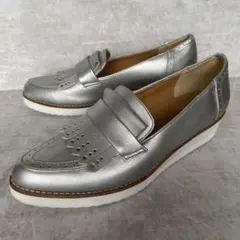 モードエジャコモ フリンジローファー 22.5cm シルバー 厚底