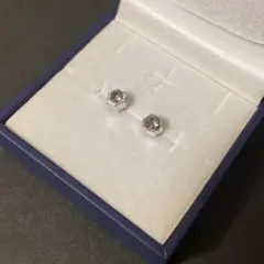 樹脂ピアス　10月誕生石　ピンクトルマリン風　六角形　シルバー　おしゃれ　綺麗