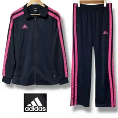 ☆adidas ジャージ セットアップ ユニセックス L 紺×ピンク トラック