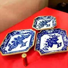 有田焼　伊万里焼　古伊万里　小皿　菱皿　角皿　3客セット