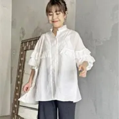 スピックアンドスパン　コットンシルクティアードフリルスリーブブラウス　ブラウス Spick & Span（スピックアンドスパン）の「コットンシルク