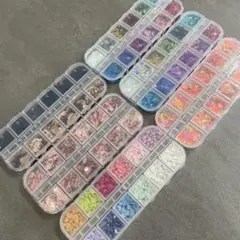 ネイルパーツ　まとめ売り　デコパーツ　レジン　封入　グリッター　6個セット