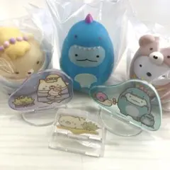 すみっコぐらし　アクリルスタンド　指人形　とかげ　ねこ　しろくま