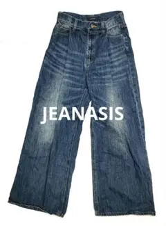 【美品】JEANASIS タックデニムワイドパンツ　サイズＳ　バギーパンツ