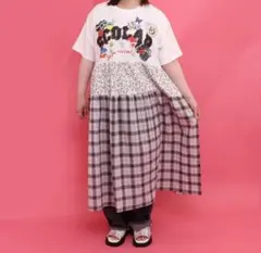 スカラー ScoLar 162661：天竺×蝶柄布帛ワンピース - メルカリ