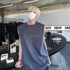 韓国 バスケ 【再入荷♡】新品 ユニセックス ノースリ メンズ ストリート