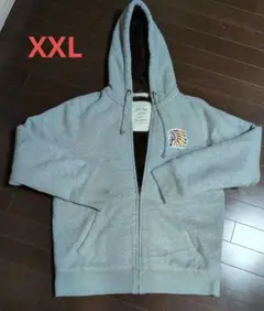 【MUSCLE】インディアンヘッド刺繍 グレー XL パーカー