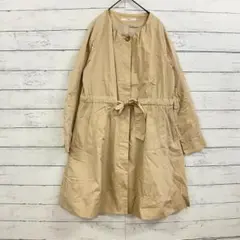 IENA ノーカラートレンチコート ベージュ ウエストリボン 上品 春アウターのサムネイル