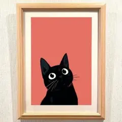 アクリル画 手描き 原画 猫 絵画 イラスト 黒猫卿 イタリアン イタリア