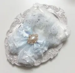 ぬい服　着ぐるみ　10〜12cm用　白　水色　星　猫耳　チェーンフック付き